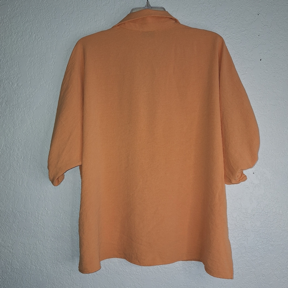 Adrienne V-Neck Blouse Short Sleeve Shirt Summer Half Sleeve Baggy Top 2X - Picture 2 of 8
